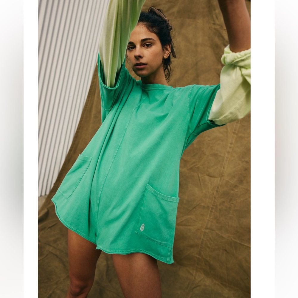 NEW Free People Movement Hot Shot Tee Romper *Flaw* - Picture 5 of 9